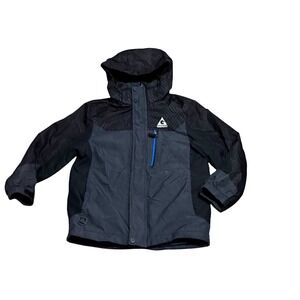 Gerry‎ Boys Hooded Puffer Jacket Black Charcoal Grey Size S 7/8 Insulated Coat